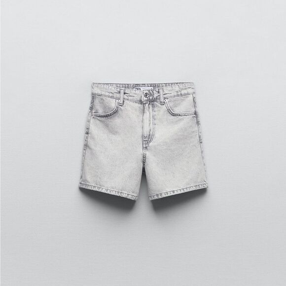ZARA HIGH-WAISTED Z1975 MOM FIT DENIM SHORTS - Picture 1 of 4